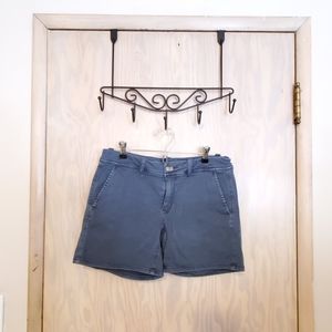 American Eagle Grey Stretch Midi Length Shorts